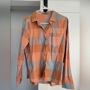 Prana womens plaid snap front shirt